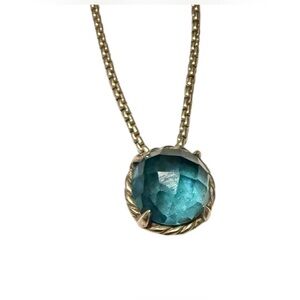 David Yurman Chatelaine Pendant Necklace with Blue Topaz